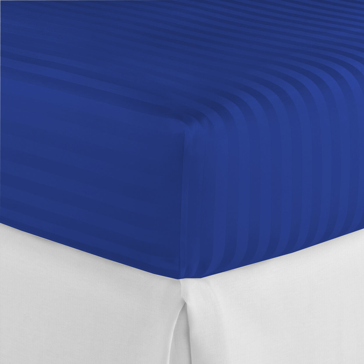 Luxury Fitted Sheets - Satin Stripes - Blue