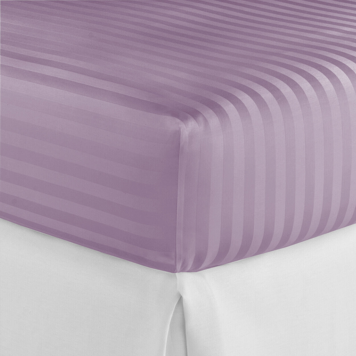 Luxury Fitted Sheets - Satin Stripes - Lilac