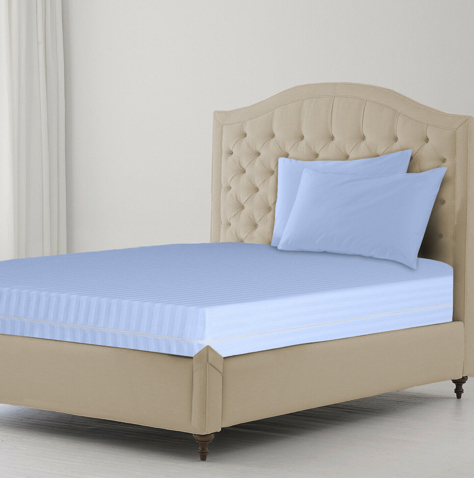 **Luxury Satin Stripe Zipped Mattress Protector – Double-Sided Zipper Closure, 360° Full Encasement Cover, 30cm Deep Pocket, Anti-Bed Bug, Dust Mite & Allergen Protection, Hypoallergenic & Breathable Mattress Cover**