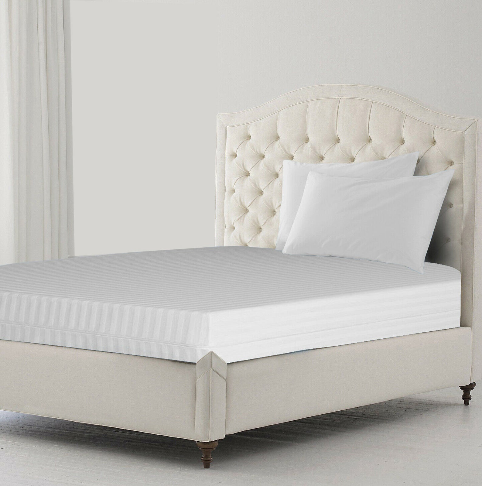 **Luxury Satin Stripe Zipped Mattress Protector – Double-Sided Zipper Closure, 360° Full Encasement Cover, 30cm Deep Pocket, Anti-Bed Bug, Dust Mite & Allergen Protection, Hypoallergenic & Breathable Mattress Cover**