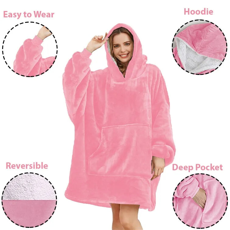 HOodie Oversized Hoodies Snuggy Hooded Blanket Super Plush Fleece Wearable Large