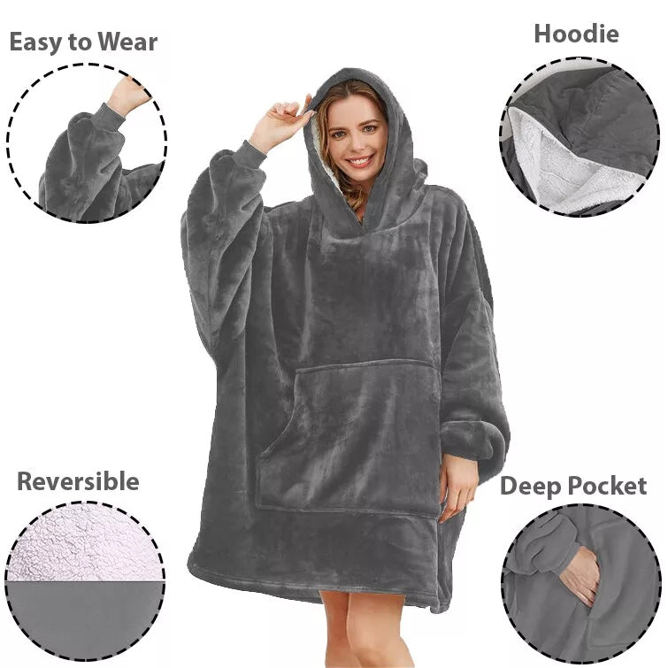 HOodie Oversized Hoodies Snuggy Hooded Blanket Super Plush Fleece Wearable Large