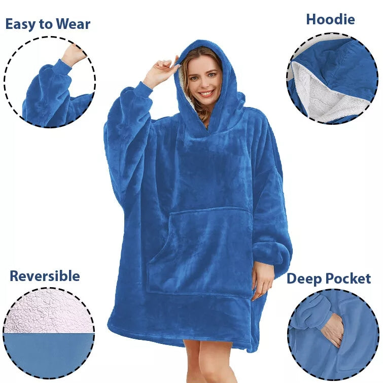 HOodie Oversized Hoodies Snuggy Hooded Blanket Super Plush Fleece Wearable Large