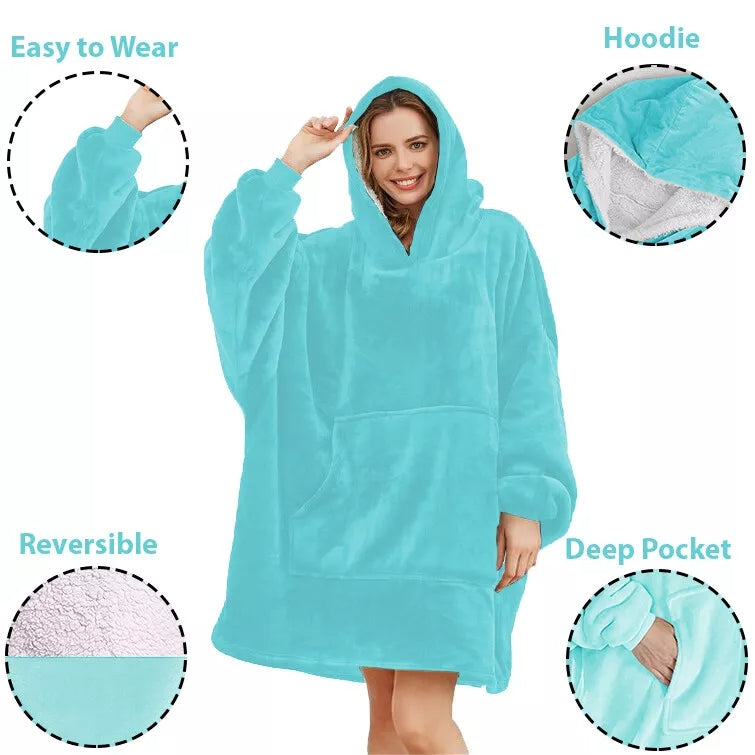 HOodie Oversized Hoodies Snuggy Hooded Blanket Super Plush Fleece Wearable Large