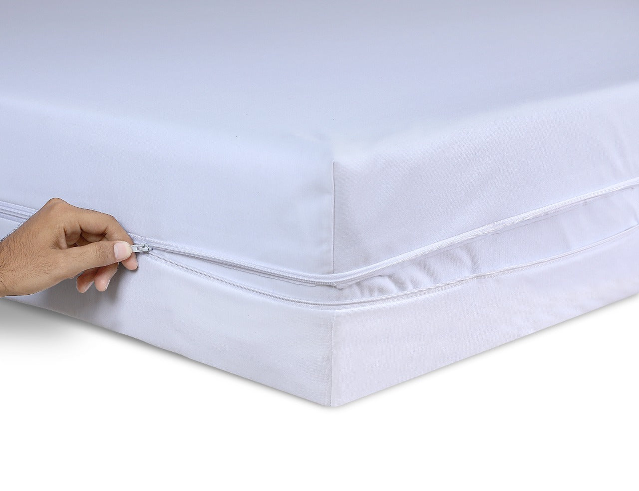 360° White Waterproof Zippered Encasement - Terry Towel Top