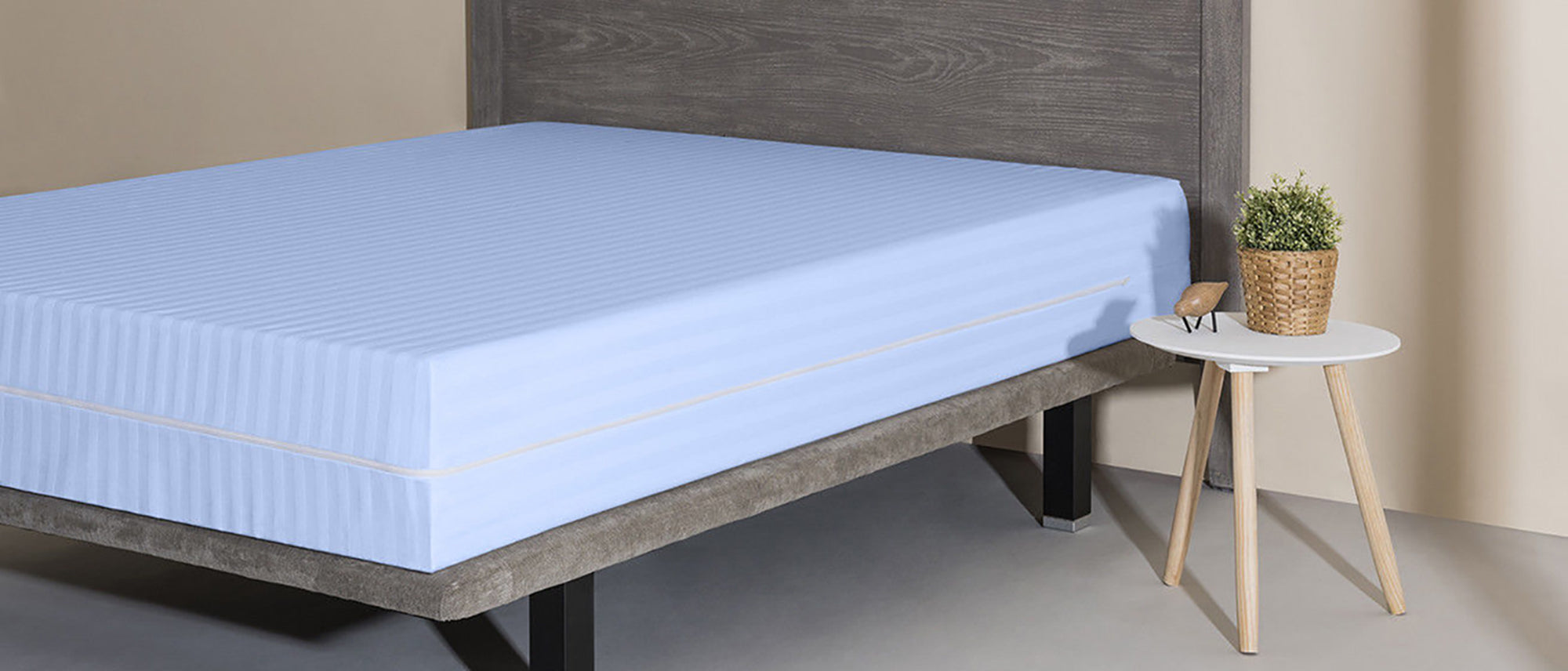 **Luxury Satin Stripe Zipped Mattress Protector – Double-Sided Zipper Closure, 360° Full Encasement Cover, 30cm Deep Pocket, Anti-Bed Bug, Dust Mite & Allergen Protection, Hypoallergenic & Breathable Mattress Cover**