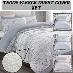 FLEECE DUVET QUILT COVER WINTER TEDDY THERMAL WARM SHERPA BEDDING SET