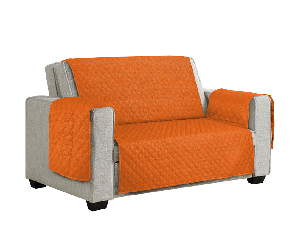 1/2/3 Seater Sofa Cover - Quilted Reversible Sofa Pet Protector - Orange